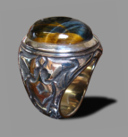 Breiter Silber-Ring mit Falkenauge